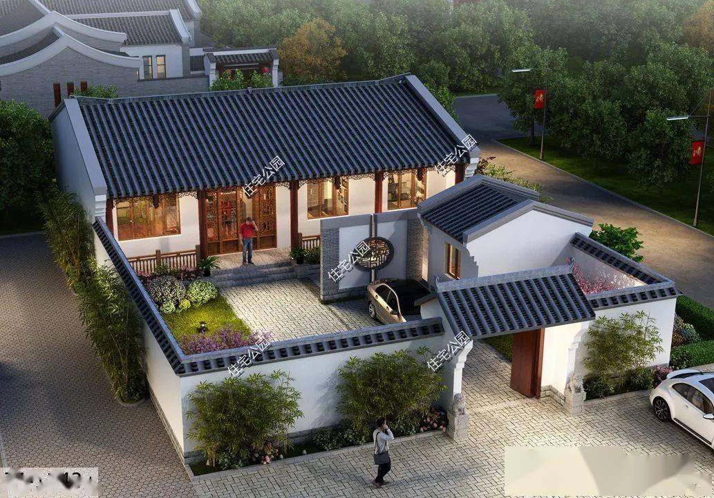 宽敞庭院火炕房锅炉房1424米中式一层养老宅