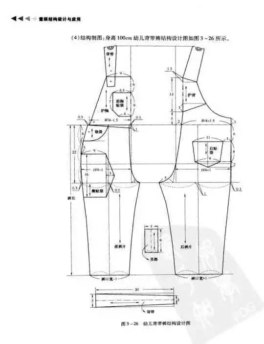 童装制版多款童装裤子纸样图