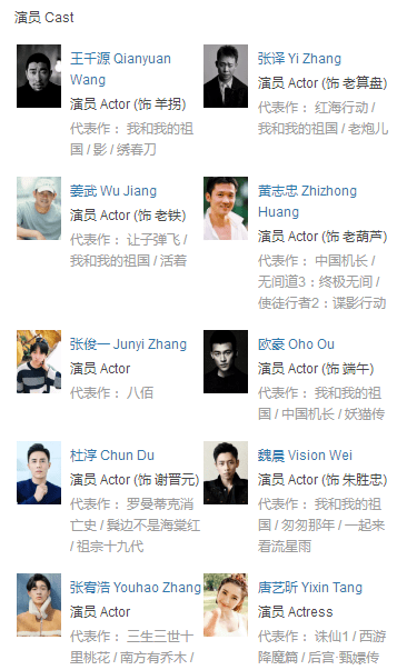 而《八佰》的演员阵容更为豪华,无不展示出其扎实的导演功底!