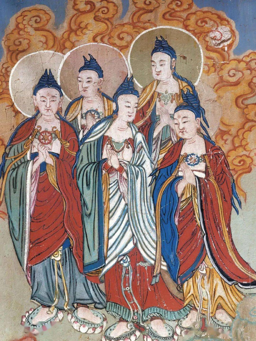 壁画构图严谨,工精细致,每幅作品线条粗细有致,浓淡分明,笔力婉转