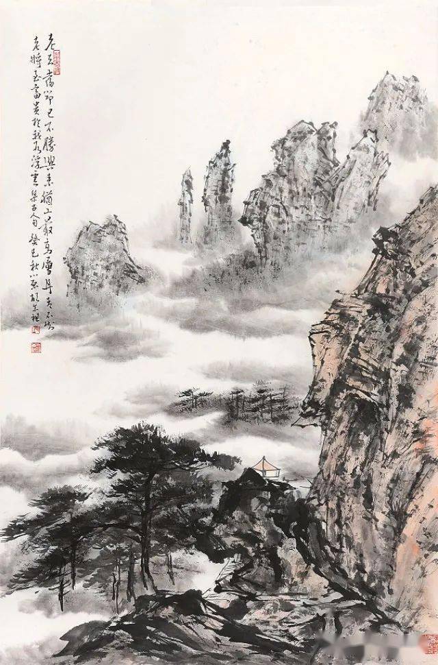 山水画大家胡念祖朦胧看世界意象写山河厉害