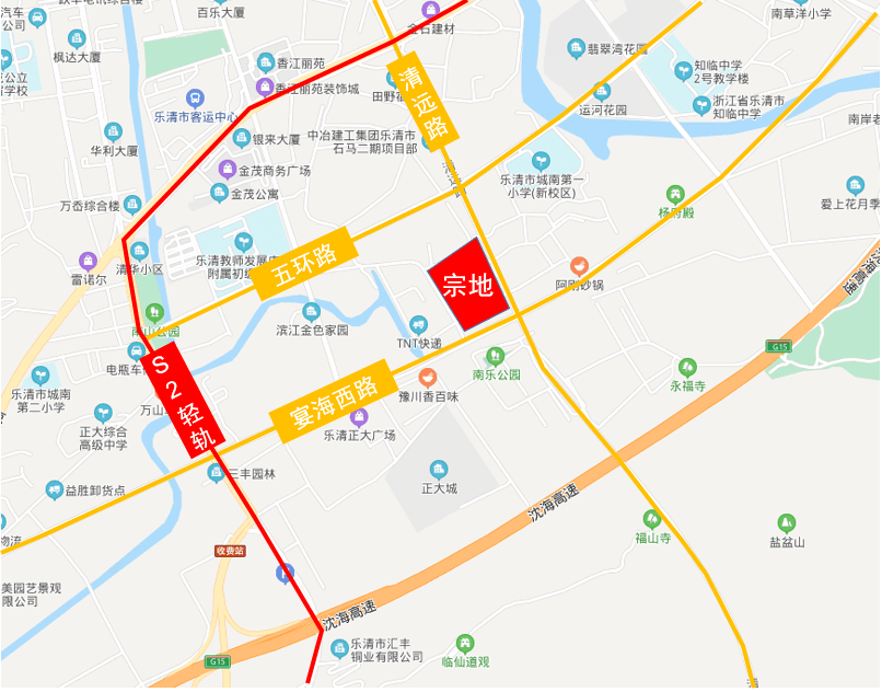 北至规划区间路;距离规划s2轻轨万岙站仅1公里,距离乐清市政府2