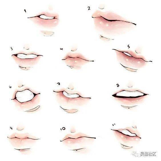 【绘画素材】69一些偏写实厚涂风的人物嘴唇画法参考!