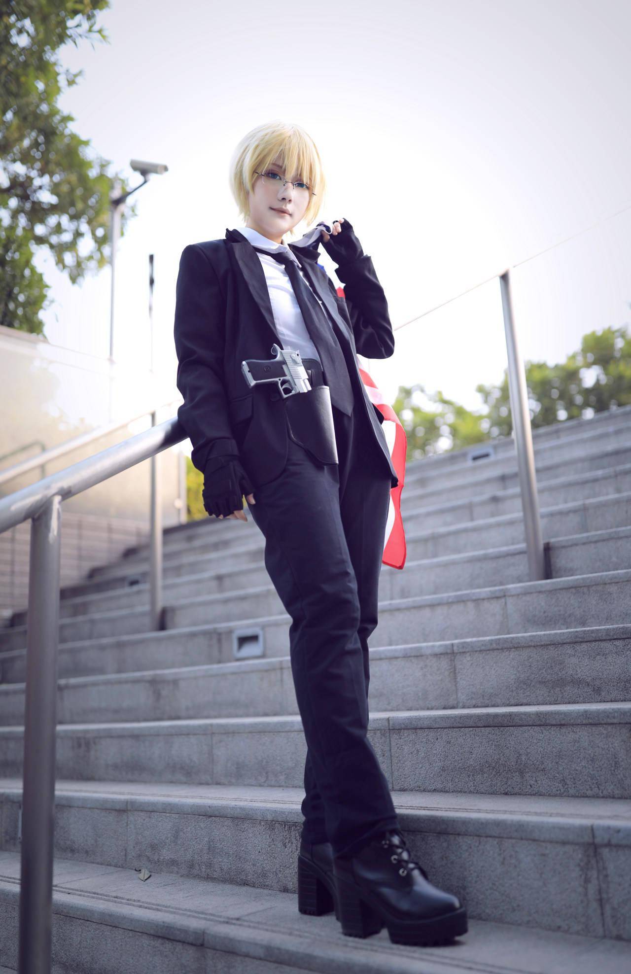 黑塔利亚阿尔弗雷德 西装cosplay