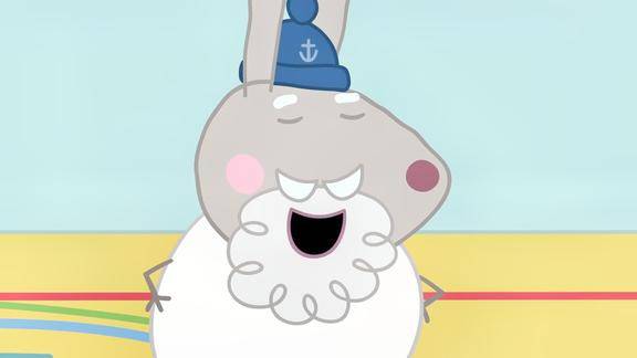 小猪佩奇兔爷爷很灵活当着同学的面一直扭屁股