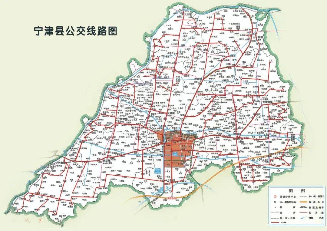 县城内2元城乡3元宁津新能源公交车试运行附线路图