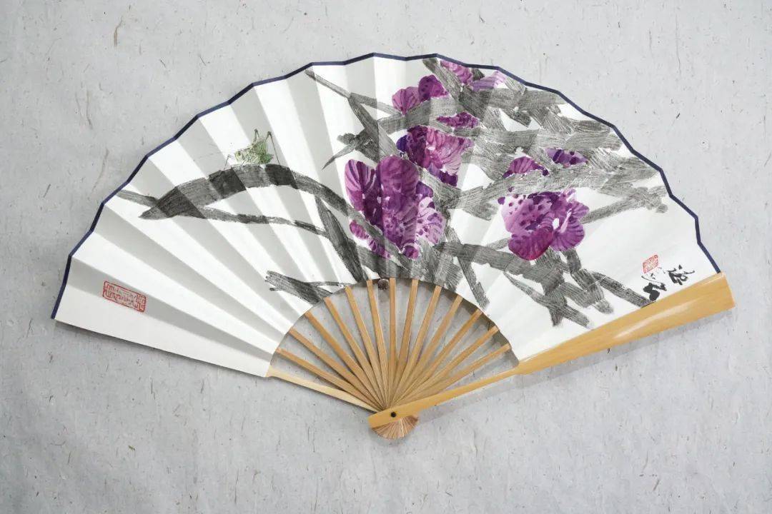 何德铭宫扇花鸟花青折扇花鸟花青宫扇花鸟金勇折扇花鸟金勇宫扇花鸟