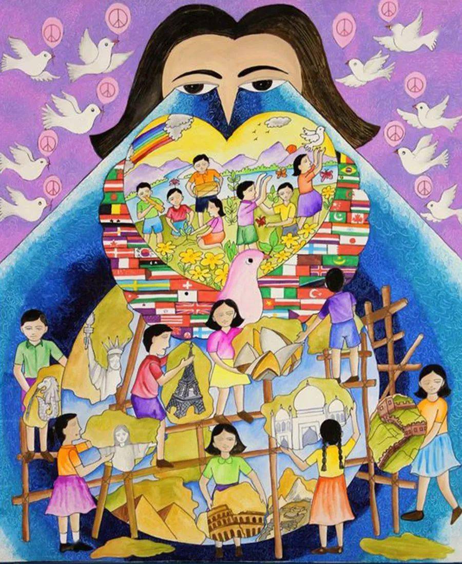 儿童画创意世界和平主题作品精选