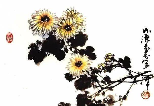 写意菊花的各种画法示范