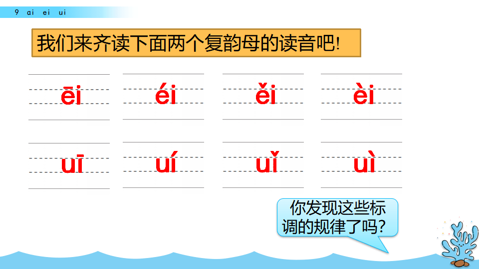 部编1上汉语拼音9ɑieiui视频学习图文讲解