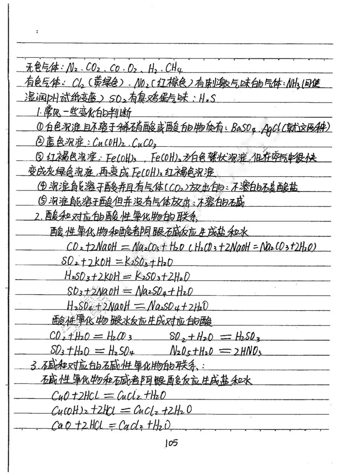 初中化学全册手写笔记全是考试重点可下载打印