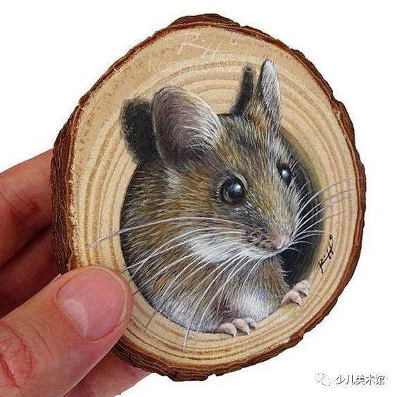 彩绘年轮DIY | 手绘木片创意画,让你的课堂更情趣!_绘画