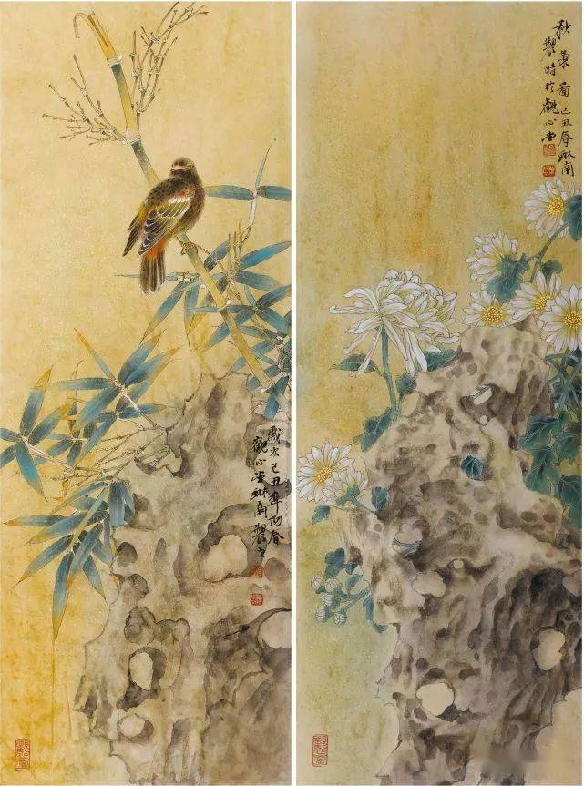 汤琳南 四条屏陈志才 四条屏姜建林 四条屏张贤明 四条屏张晓星 四条