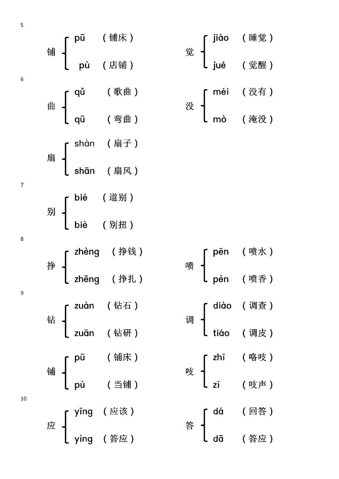 壳的多音字图片