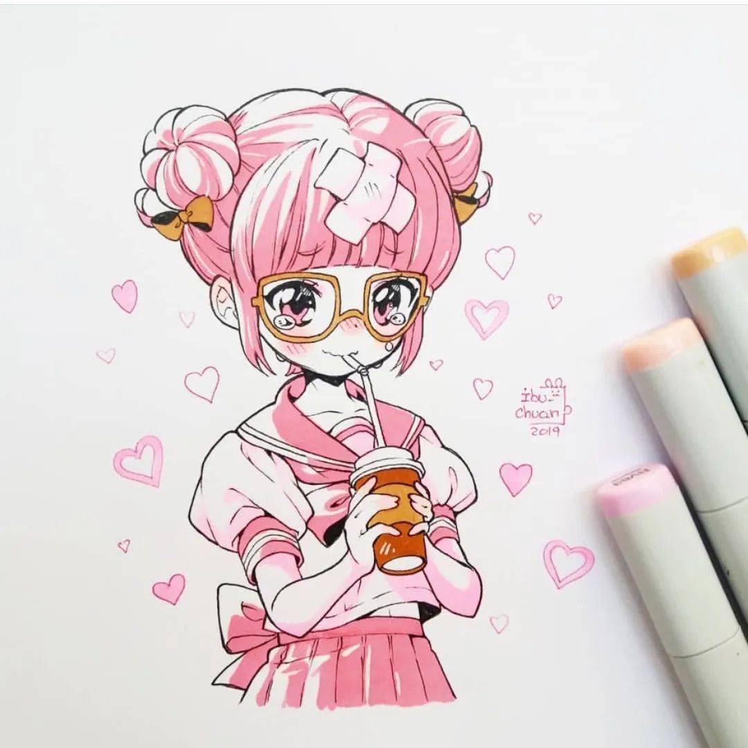 马克笔手绘丨恶魔尖尖都掩盖不住这可爱的神仙画风呢