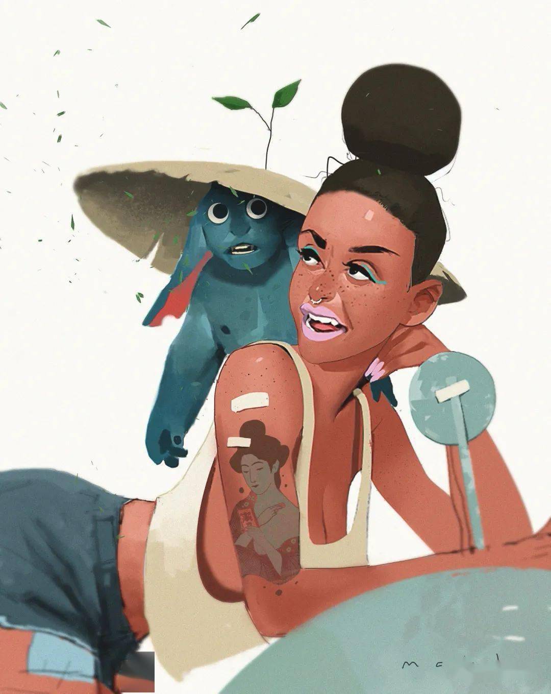 画风嚣张洒脱,不拘一格,满满的大师风范～!来自法国的自由职业插画师.