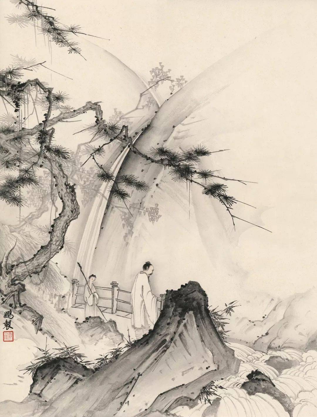 筼筜品逸│贾鹏国画作品——山水篇_高士