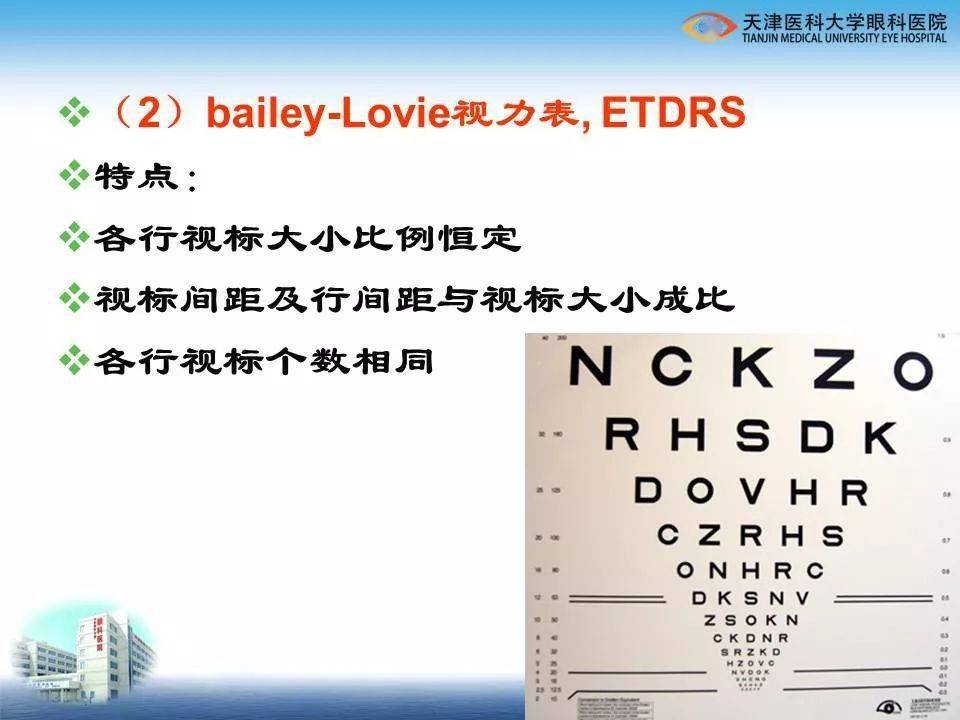 etdrs视力表一般用于临床科研等方面,要求采用视角对数视力记录法