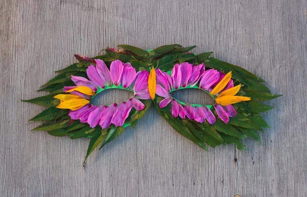 不仅大人充满兴趣2 树叶鲜花面具用来