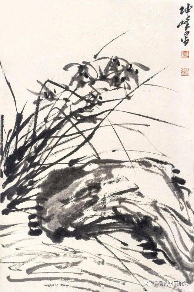 当代画兰名家卢坤峰,一笔一叶,随手生发,直追古人