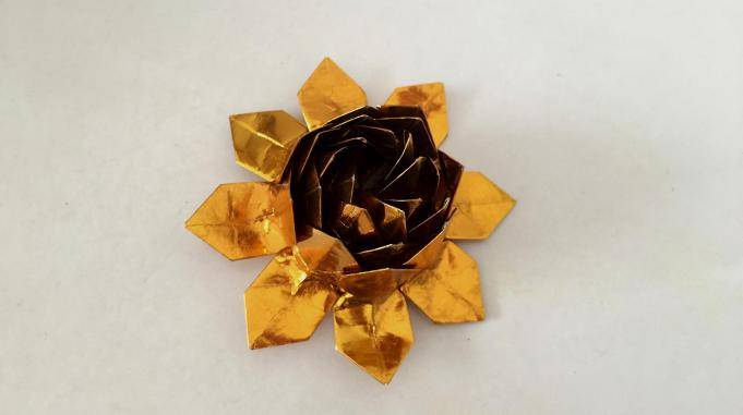 手工折纸一分钟学会自带仙气的宝塔金莲花方法精致又好看