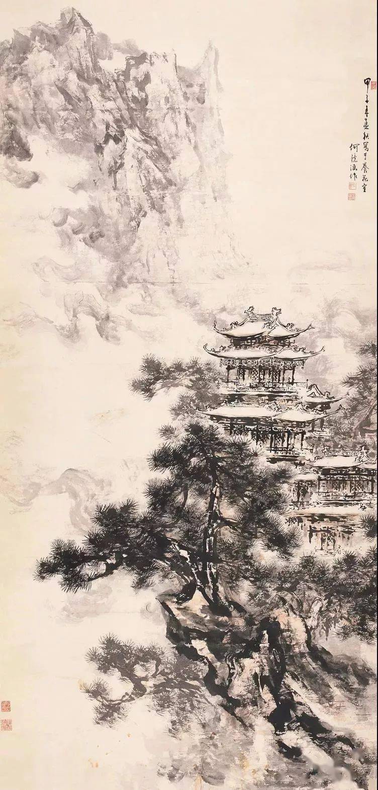 楼阁山水需要精雕细琢的功力以及对古建筑结构的深刻理解,有所成就者