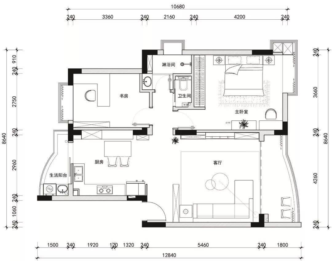 96平简约风小窝,收纳式的电视柜很漂亮,小情侣的爱宅!