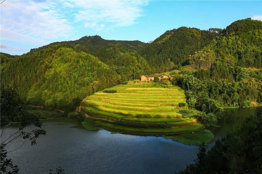 山水一色梯田农舍很多浦北人眼里的网红景点来了