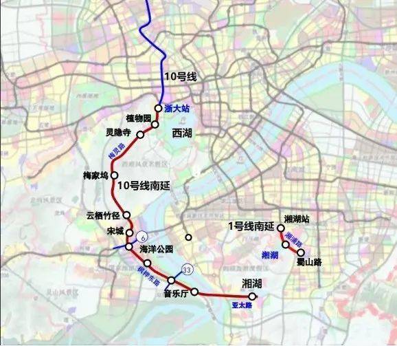 资讯萧山又将新增一条地铁线杭州地铁10号线南延穿越西湖群山