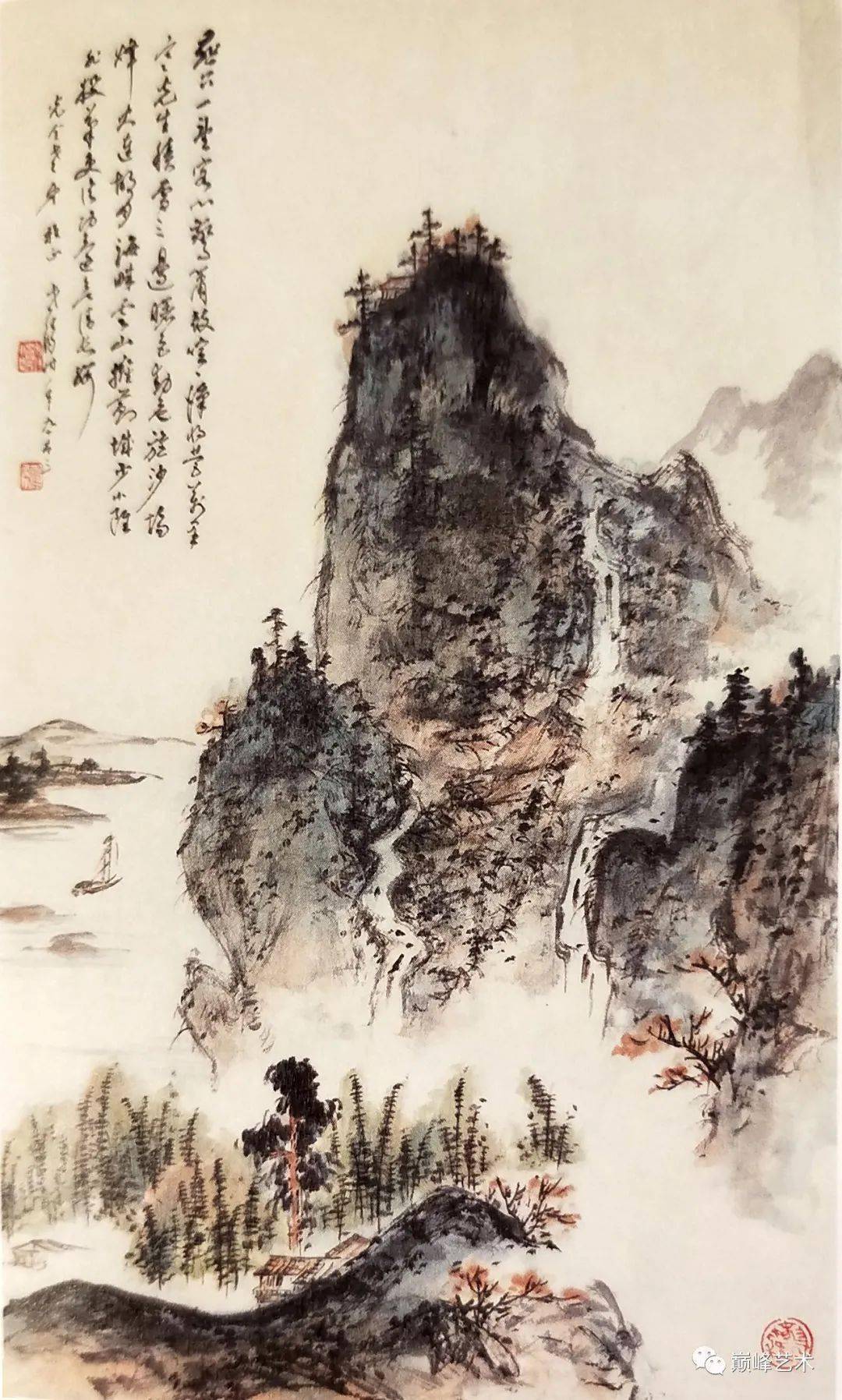 纸本镜心 1989年作李琼玖(1932-1990) 松岭图钤印:冯建吴,大虞款识:冯