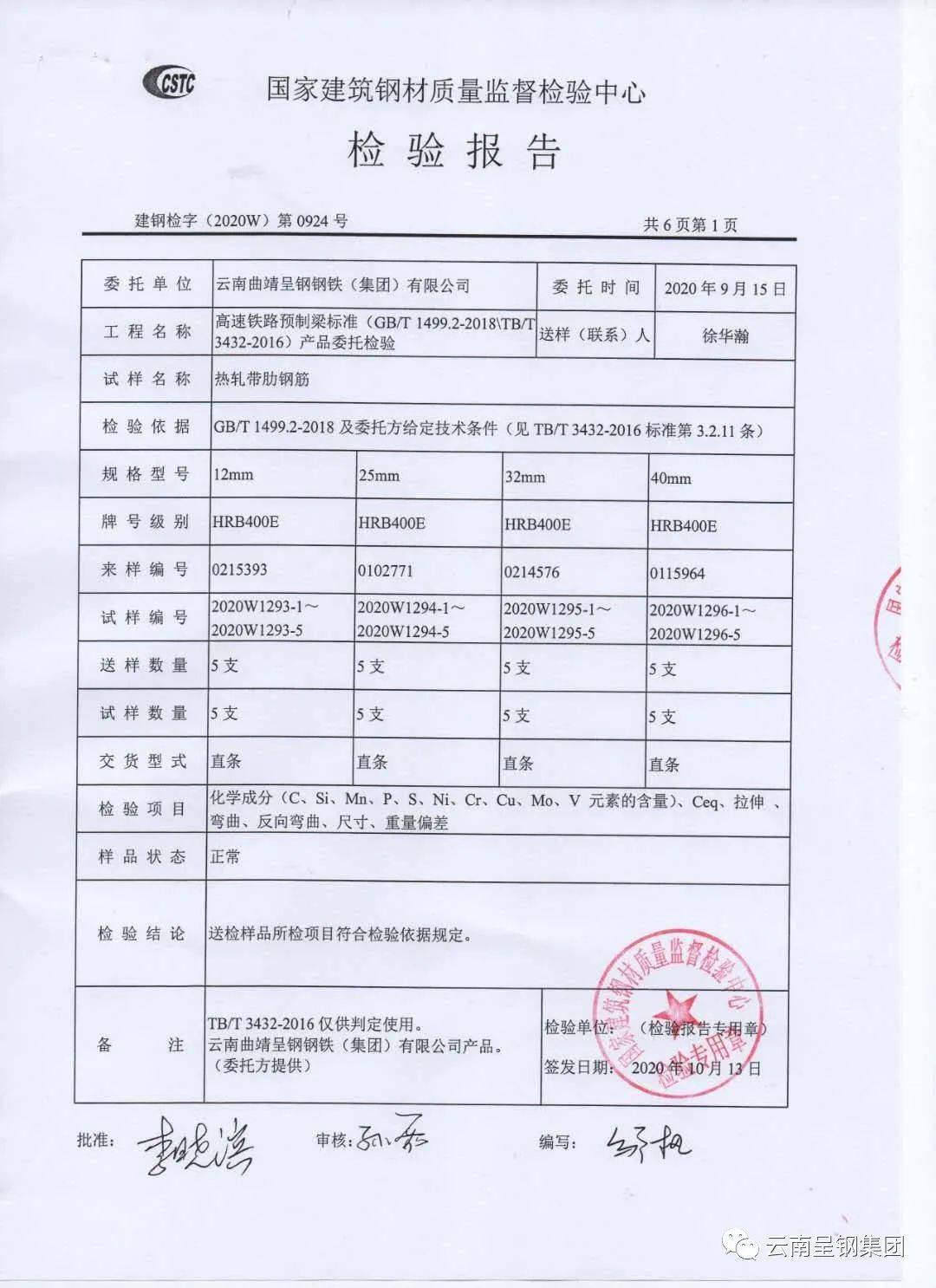 于8月15日确立了试生产方案,并于10月13日获得了国检中心检测合格报告