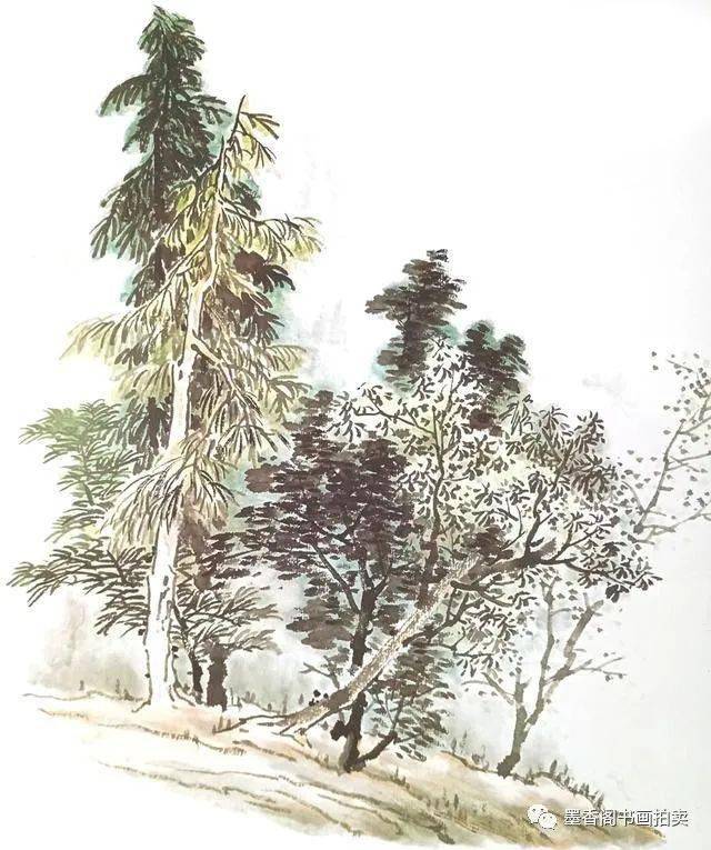 国画技法写意山水树的画法与创作步骤