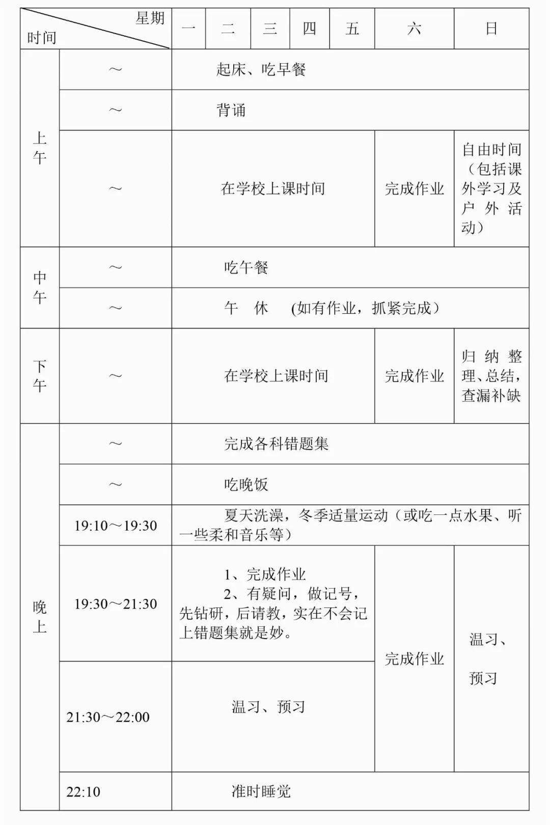 附:学霸必备各种学习计划表格模板