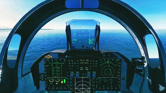 dcs惊险的飞行特技动作枭龙战机在海面60米上空玩倒飞