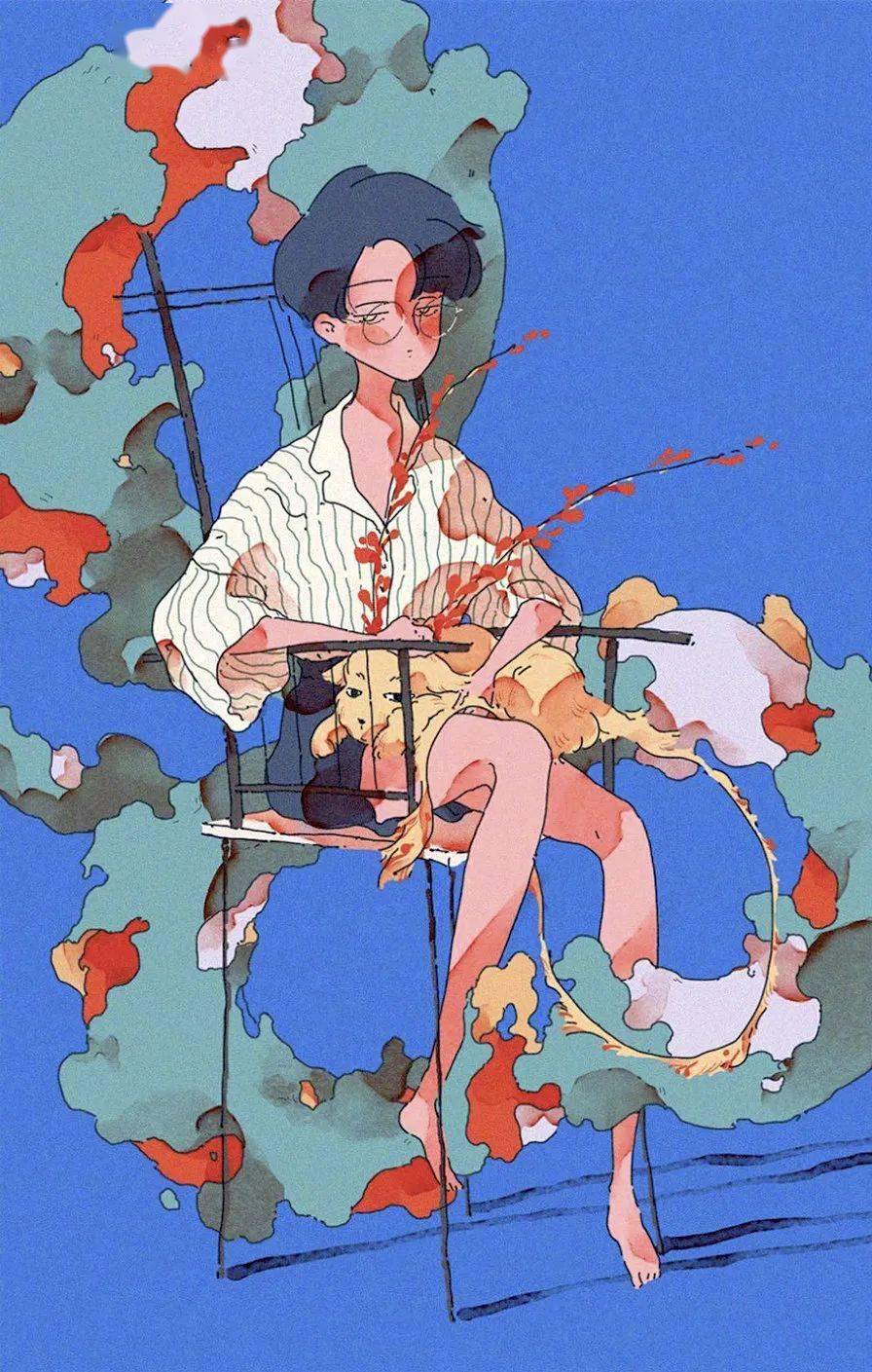 红黄蓝的碰撞,超有艺术感的时尚插画
