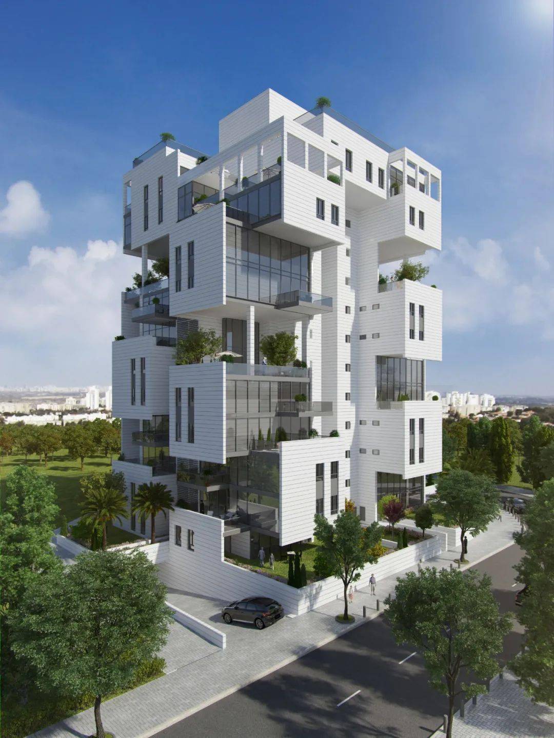 继2013年获奖的z设计大楼之后,最近完工的z-5大楼在"空中别墅"的概念