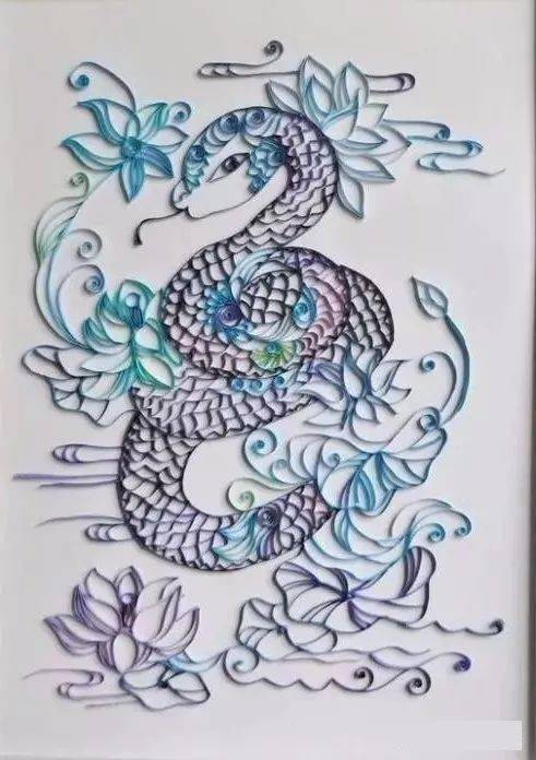衍纸制作十二生肖(蛇).