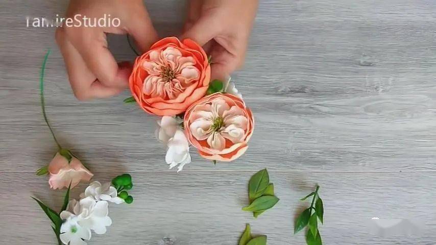 花卉饰品教程门廊月季花发夹