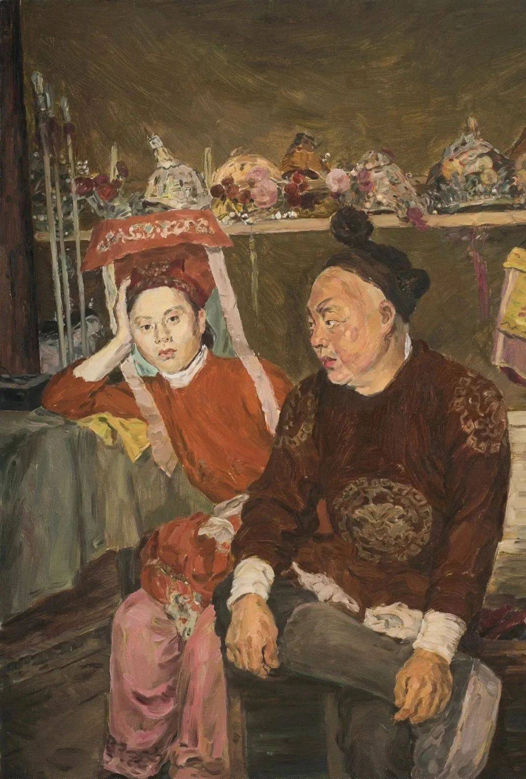 160x180cm 布面油画《戏剧人生· 一家人》50x60cm 布面油画俞小飞与