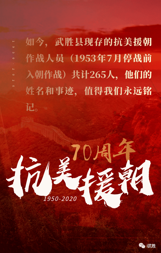 70年永念致敬所有武胜抗美援朝的英雄