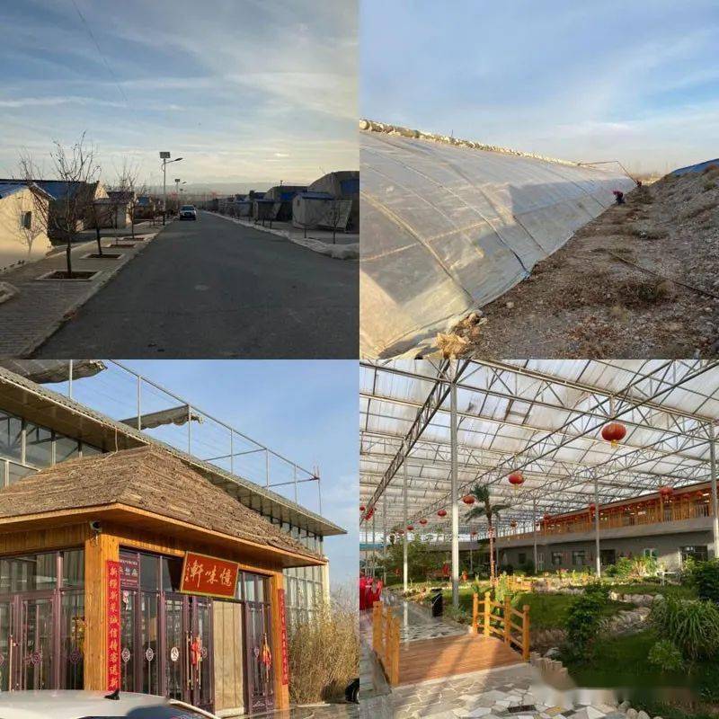 图为审计组现场查看塔湾村党群服务中心建设和取暖改造项目建设情况图