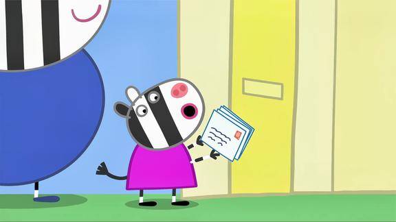 小猪佩奇:斑马先生送信,苏怡也要跟着来,有自己的秘密给佩奇!