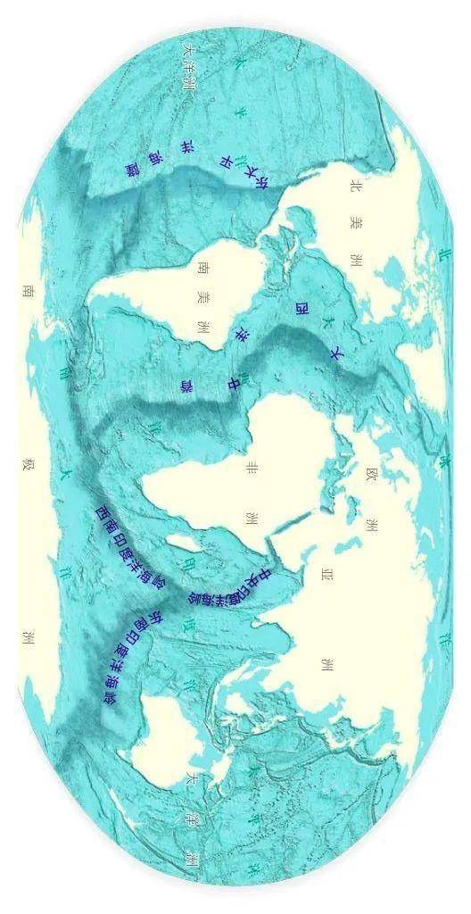全球大洋中脊分布示意图图自《中国国家地理》 2013年07期 绘图/谭希