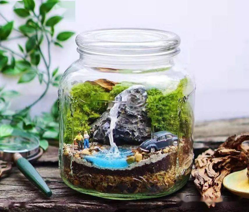 苔藓玻璃瓶微景观作品欣赏