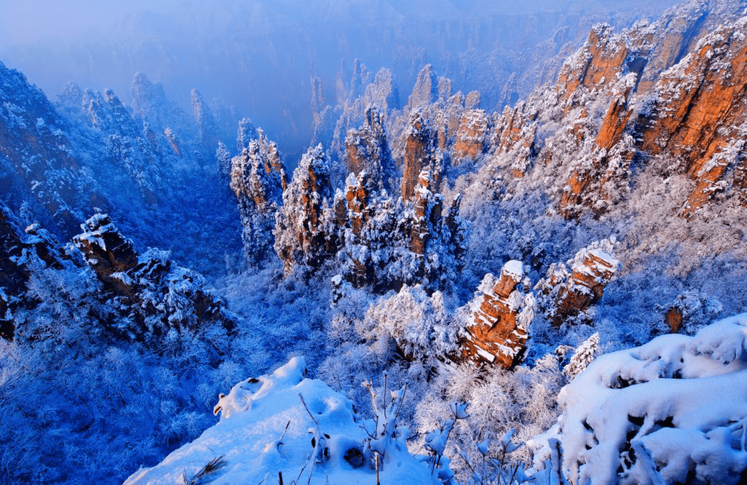 张家界雪景高清图图片
