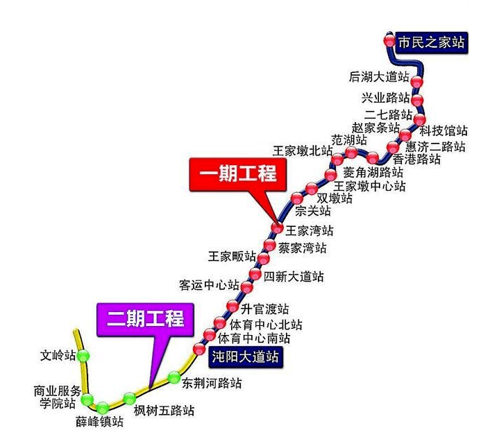 重磅武汉地铁3号线将过花博汇后继续延长到与四号线对接