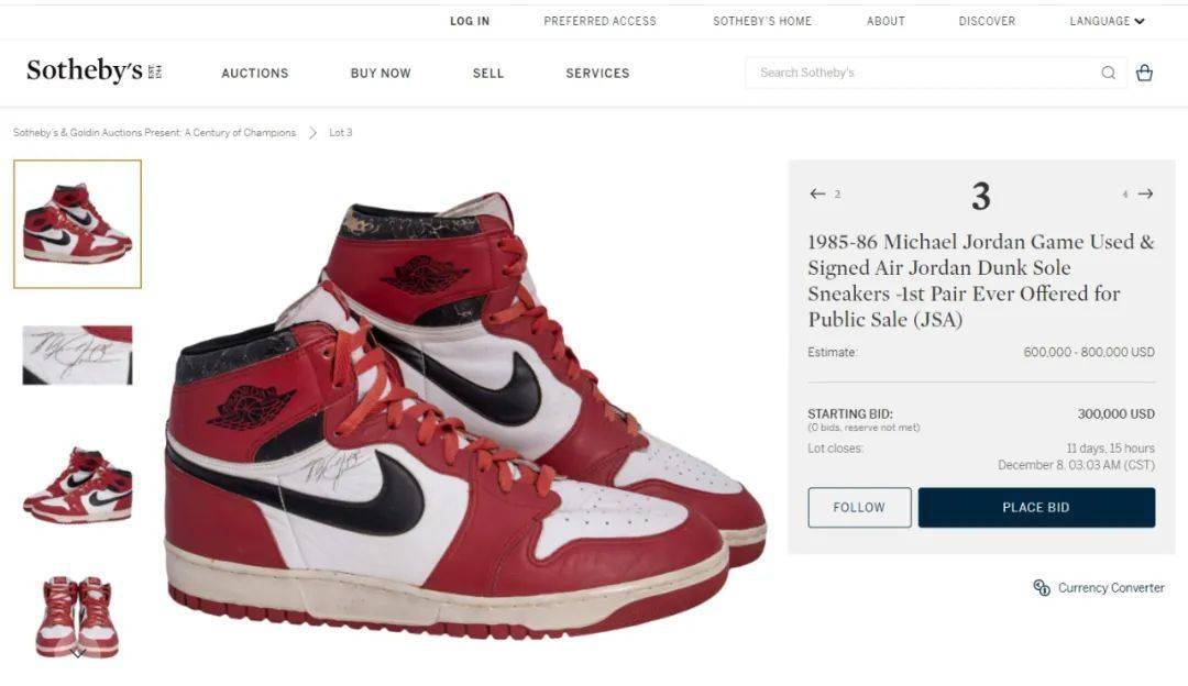 啊这,预估成交价525万!乔丹亲签aj1"芝加哥"又上拍卖行了