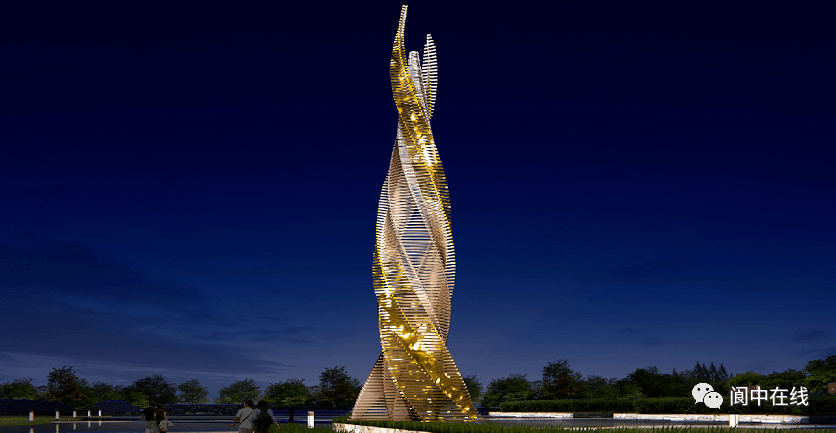 五颜六色的彩灯照亮了一片嘉陵江!阆中水城塔,已于近日开始亮灯