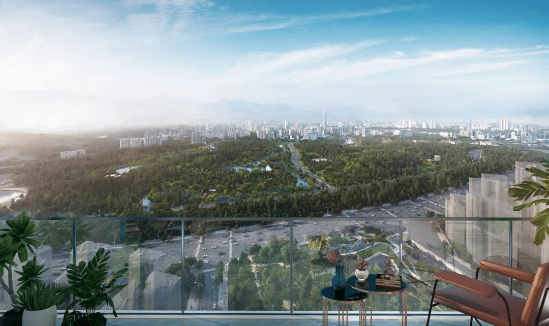 观景效果意境图另外在天府新区的规划中,望山廊景观带是天府商务区的