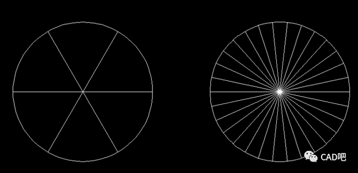 怎么把cad圆平均分成6份